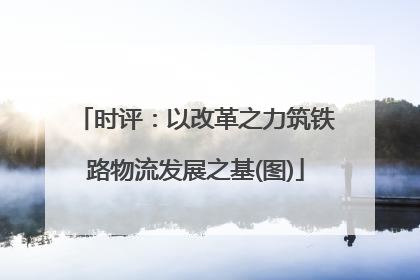 时评：以改革之力筑铁路物流发展之基(图)